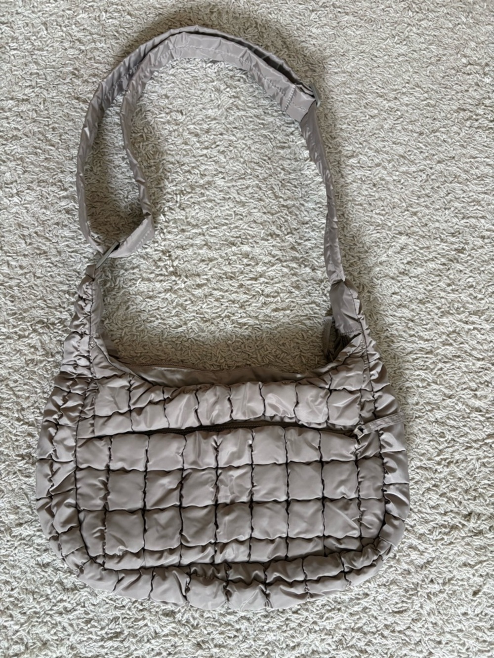 Quilted Shoulder Bag in Taupe